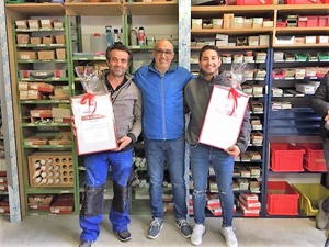 Herr Giuseppe Pecoraro  +  Herr Sinan Arikaya wurden für ihre 10 jährige Betriebszugehörigkeit geehrt.